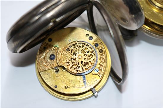 Two silver pocket watches including 19th century by Clemonts, London.